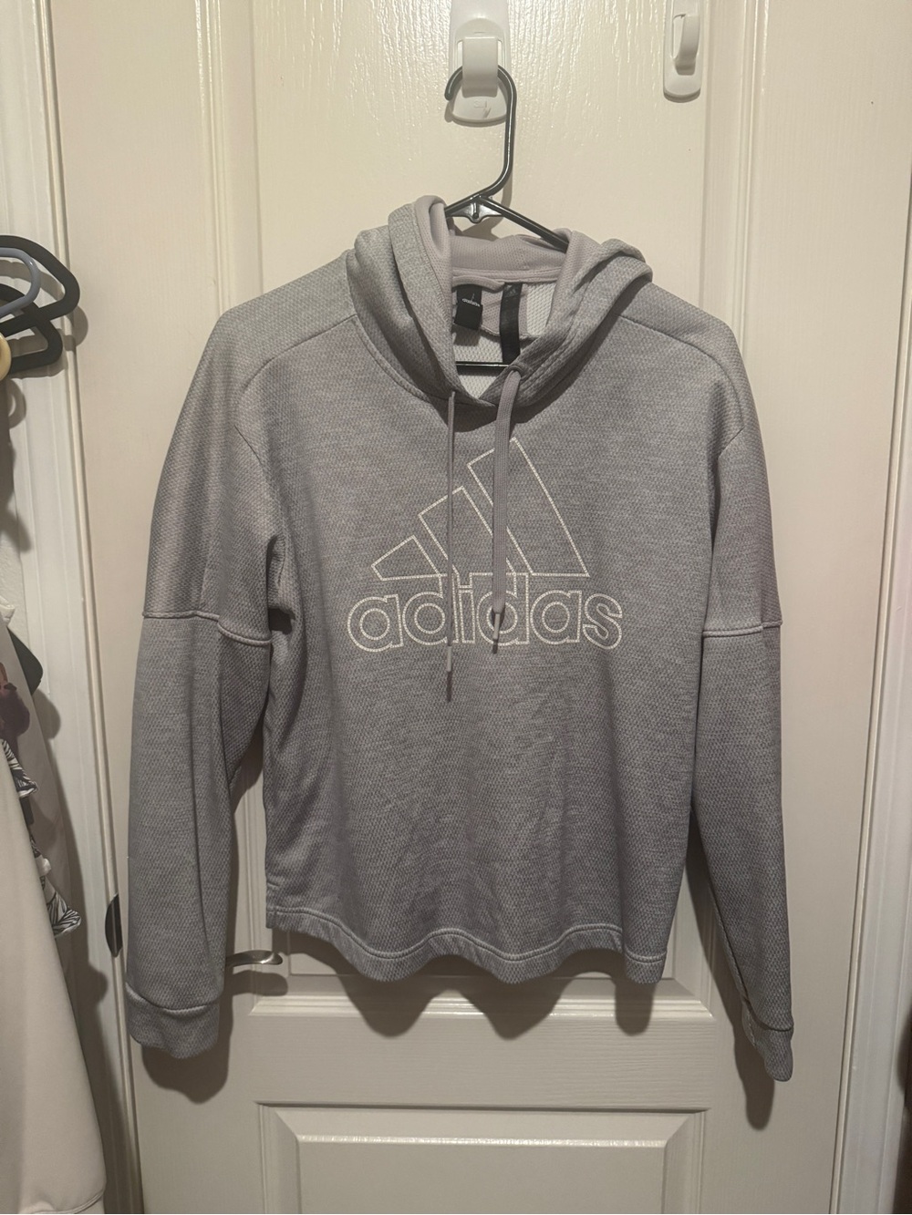 adidas Light Gray Zip-Up Hoodie Sweater